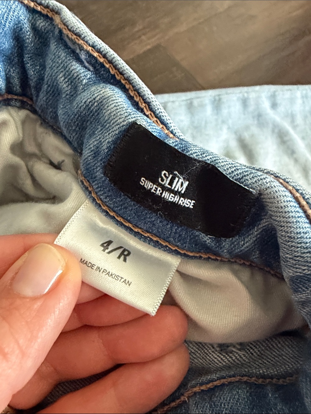 Express Light Blue Straight Leg Jeans - Picture 4 of 5